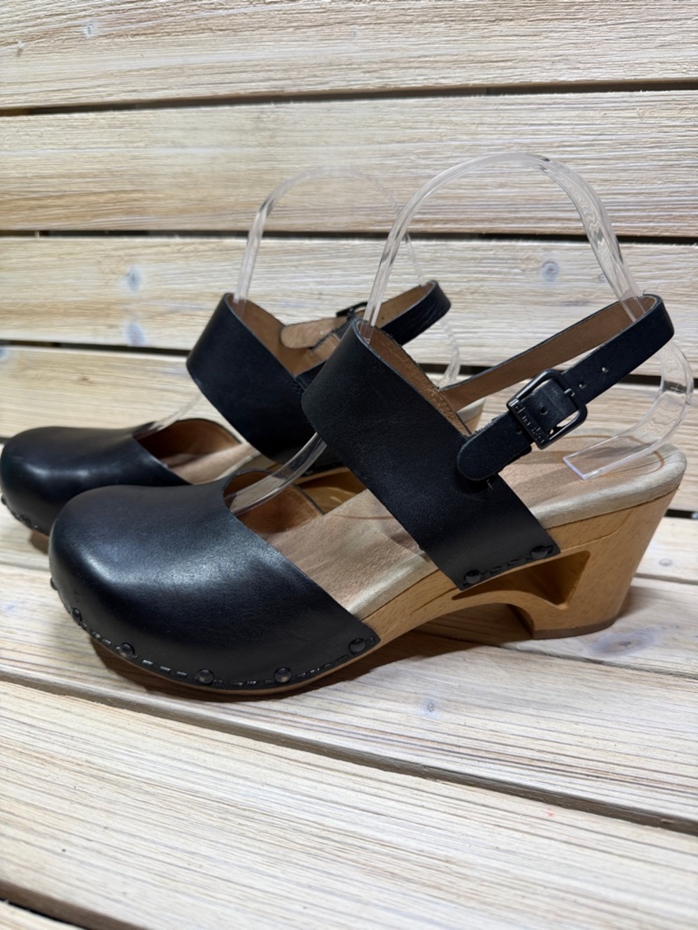 Dansko Thea Clog Black Leather Slingback Mary Jane - Size: 40 (9.5-10)